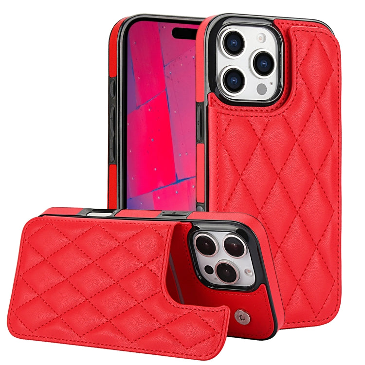 Funda para teléfono de cuero PU rombal con doble hebilla