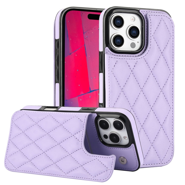 Funda para teléfono de cuero PU rombal con doble hebilla