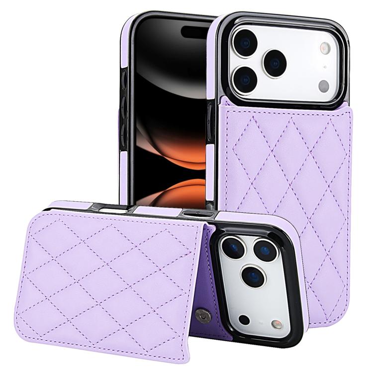Funda para teléfono de cuero PU rombal con doble hebilla