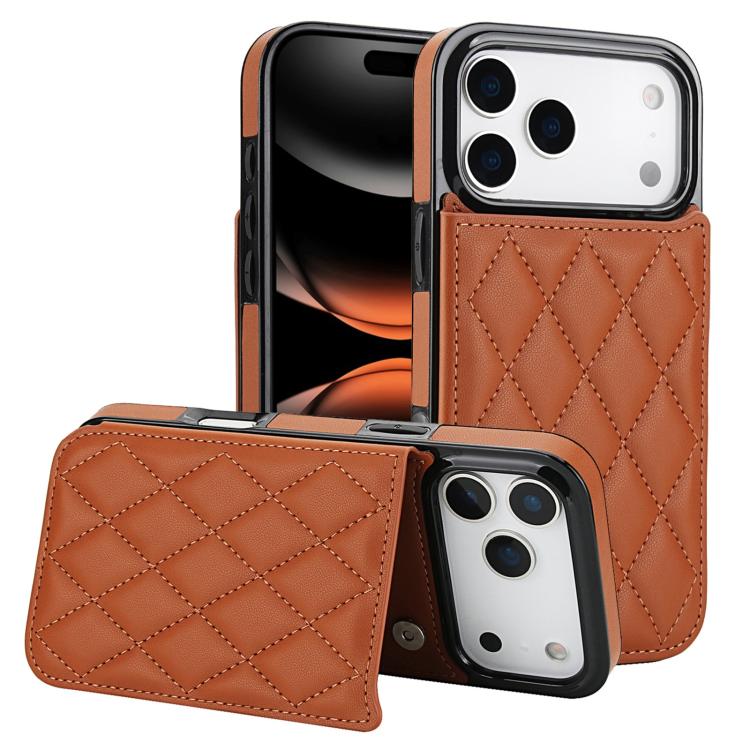 Funda para teléfono de cuero PU rombal con doble hebilla