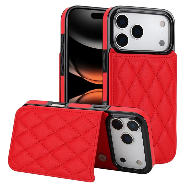 Funda para teléfono de cuero PU rombal con doble hebilla