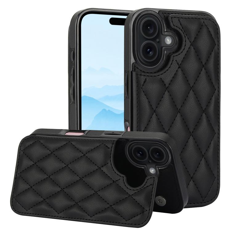 Funda para teléfono de cuero PU rombal con doble hebilla