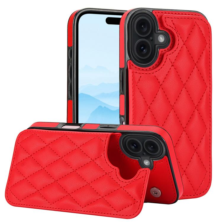 Funda para teléfono de cuero PU rombal con doble hebilla