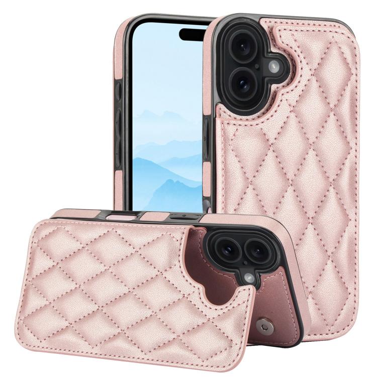 Funda para teléfono de cuero PU rombal con doble hebilla