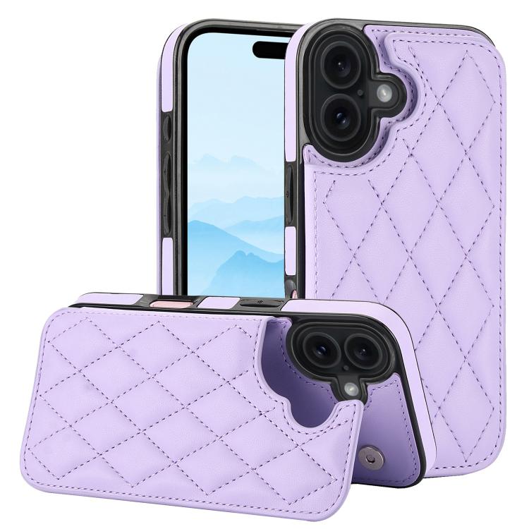 Funda para teléfono de cuero PU rombal con doble hebilla