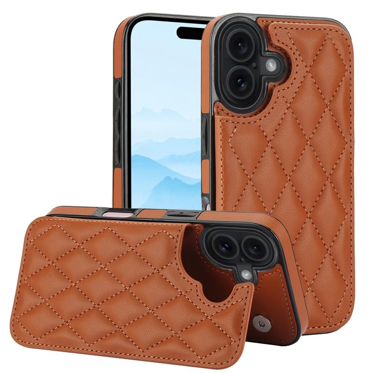 Funda para teléfono de cuero PU rombal con doble hebilla