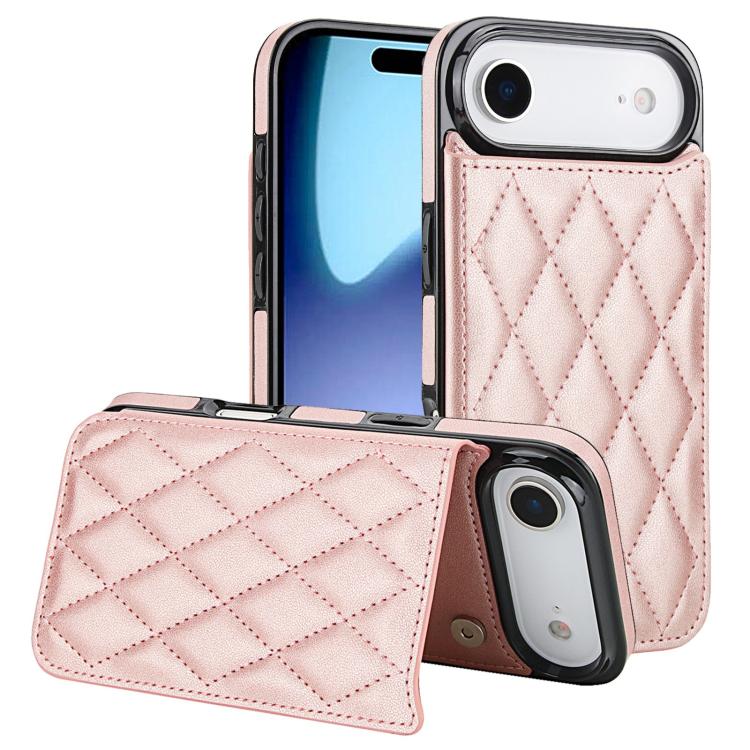 Funda para teléfono de cuero PU rombal con doble hebilla