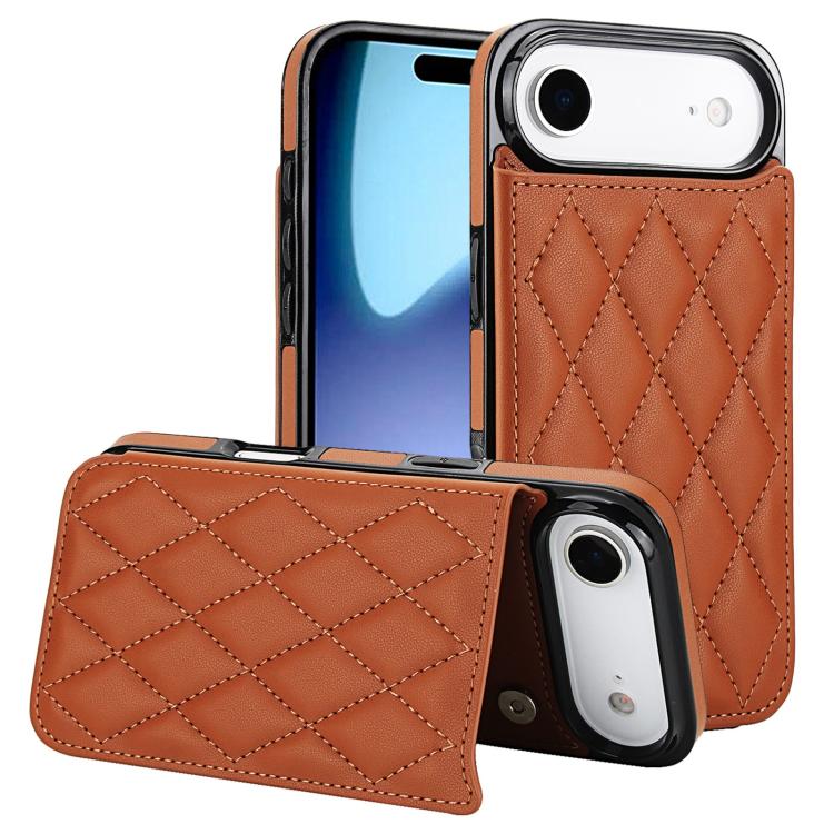 Funda para teléfono de cuero PU rombal con doble hebilla