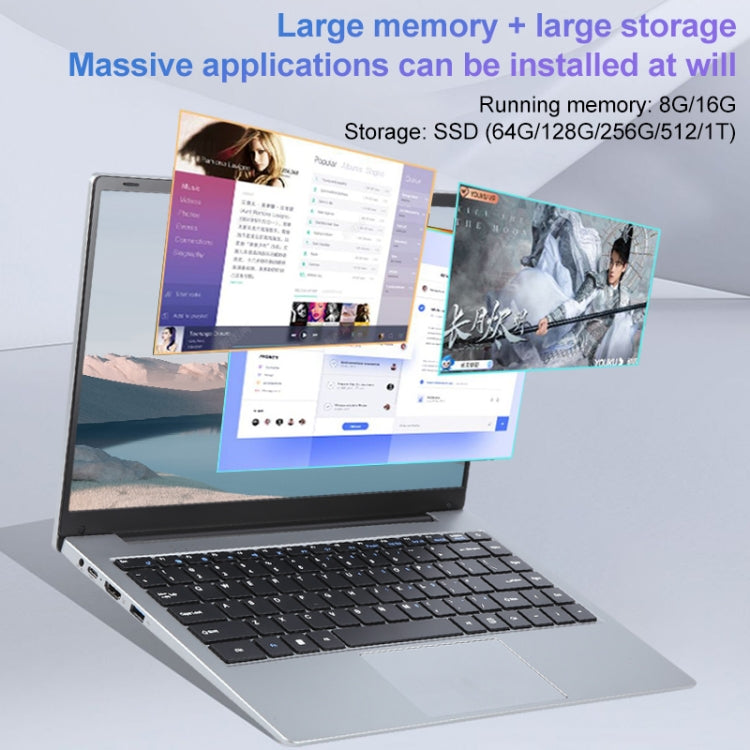 Computadora portátil de 14 pulgadas con Windows 11, CPU Intel Core i5 de cuarta generación, eje de rotación de 180 grados