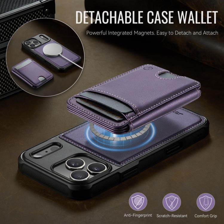 JEEHOOD J10 Flip Card Bag MagSafe Split RFID Leather Phone Case
