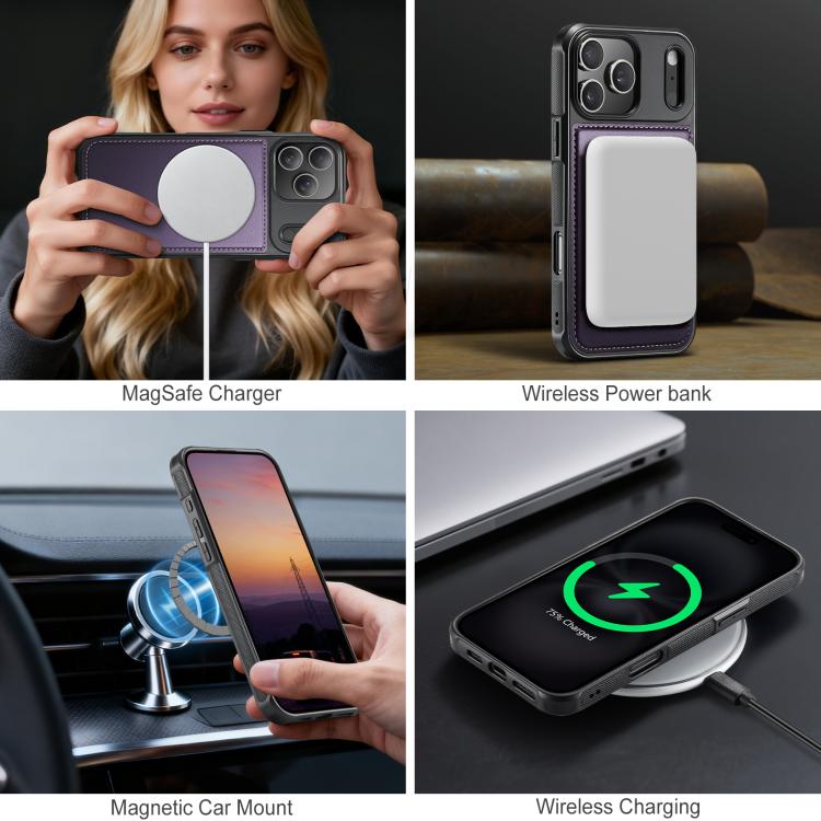 JEEHOOD J10 Flip Card Bag MagSafe Split RFID Leather Phone Case