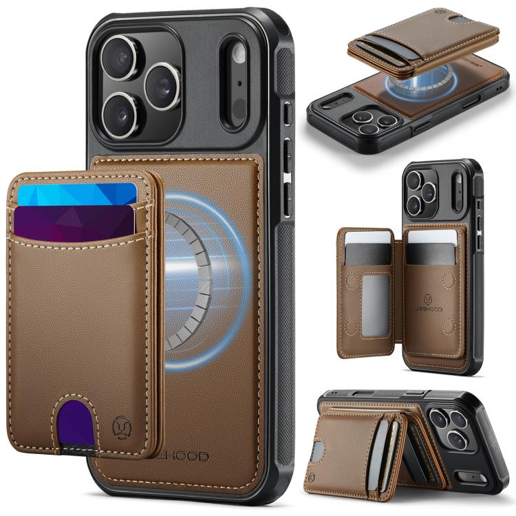 JEEHOOD J10 Flip Card Bag MagSafe Split RFID Leather Phone Case