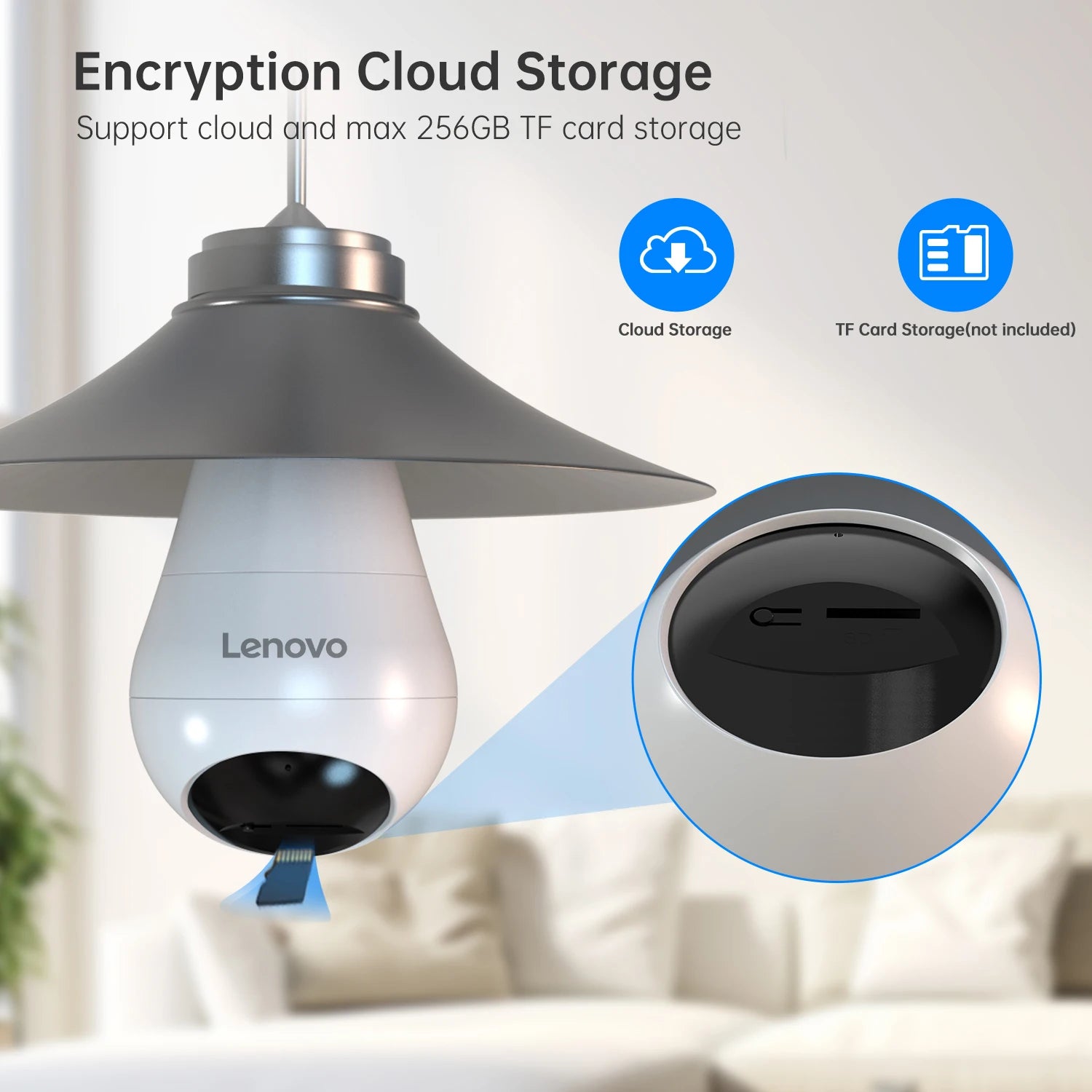 Cámara de Seguridad WiFi Lenovo 3MP con Visión Nocturna y Audio Bidireccional