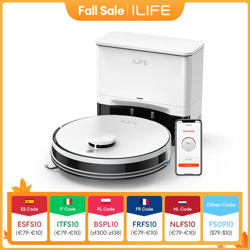 ILIFE A30 PRO Robot Aspirador 5000Pa con Mopa y Autovaciado