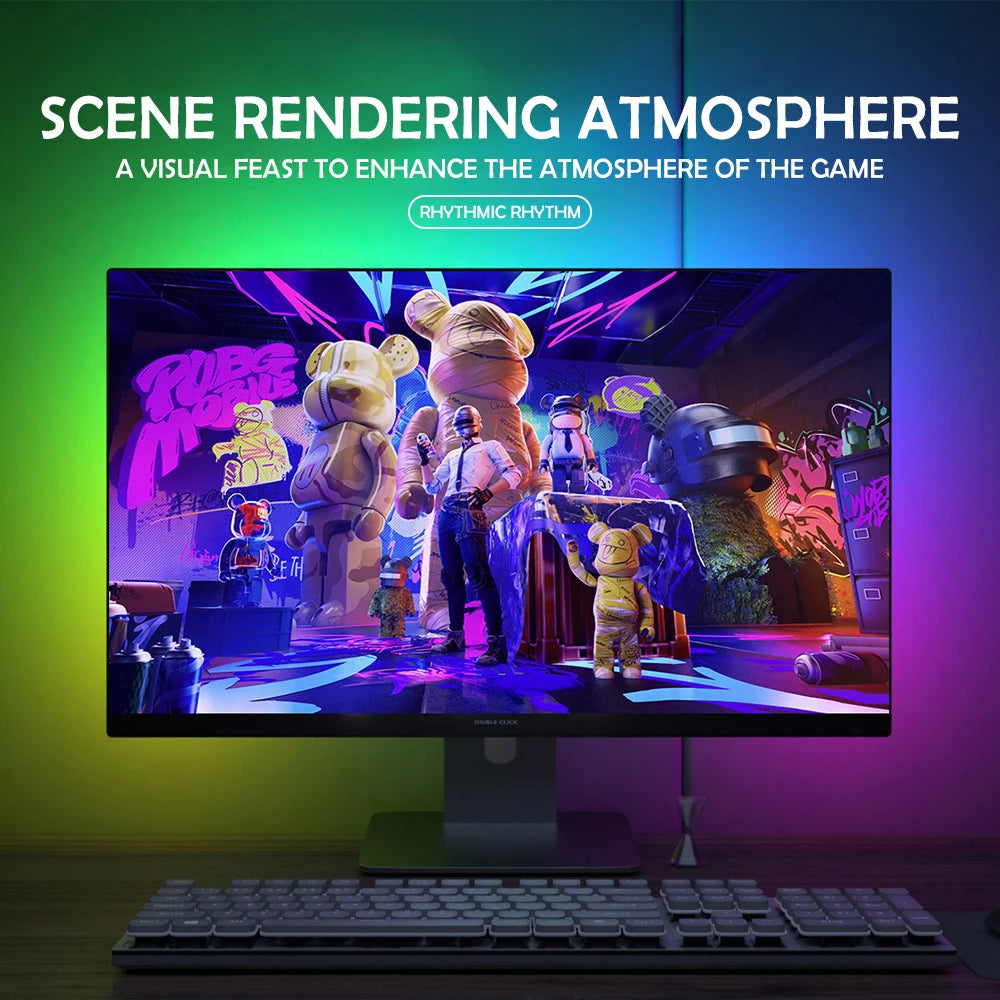 Tira LED RGB Gaming para Monitor con Sincronización Musical