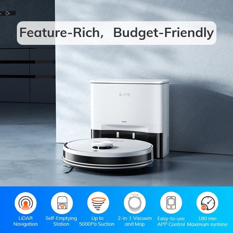 ILIFE A30 PRO Robot Aspirador 5000Pa con Mopa y Autovaciado
