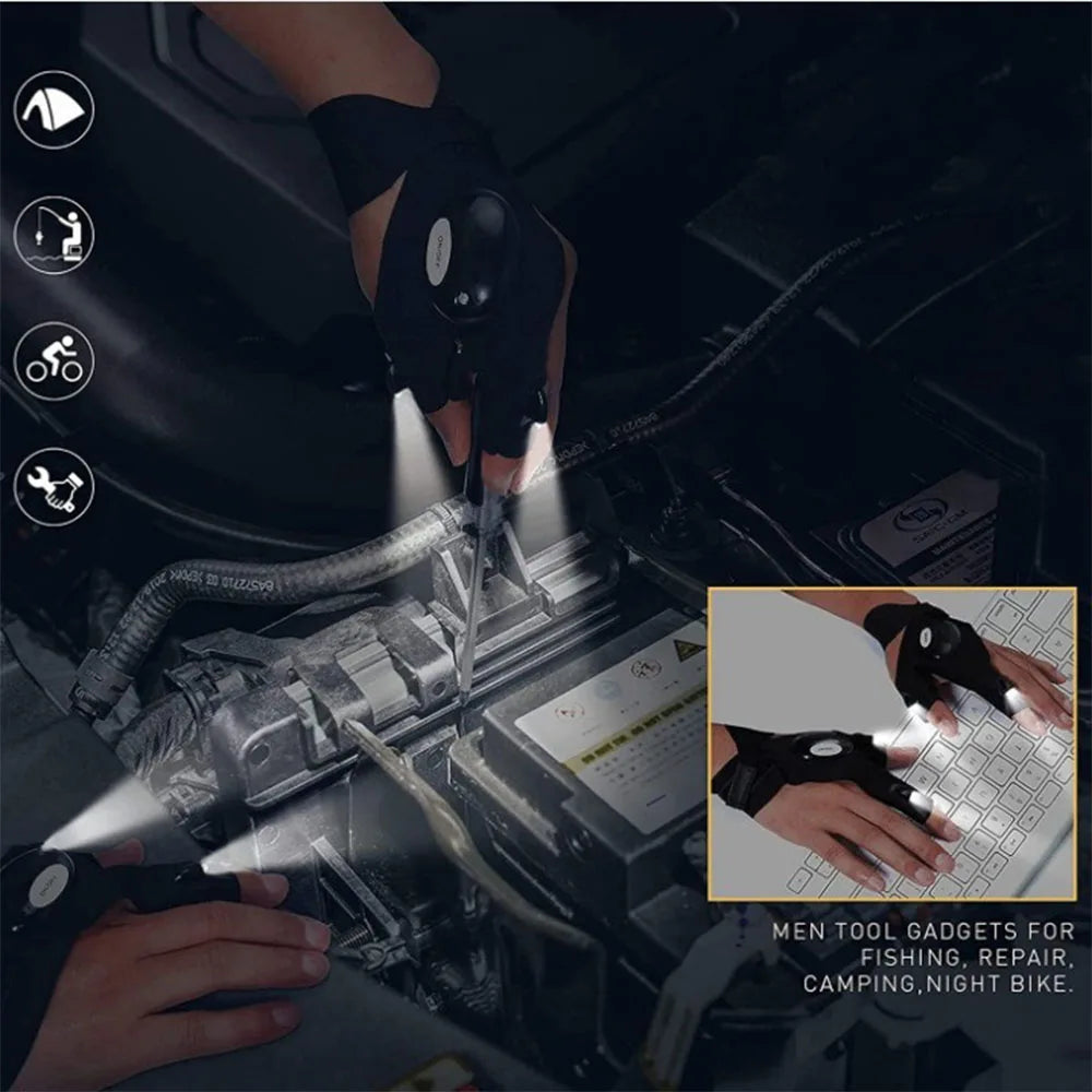 Guantes con linterna LED integrada