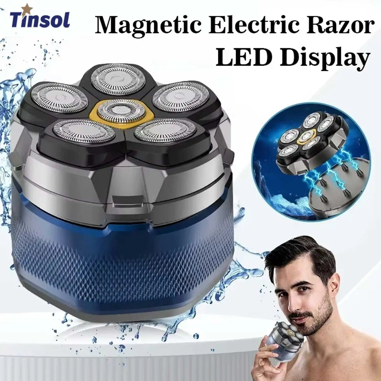 Afeitadora Eléctrica 6D Tinsol con Pantalla LED