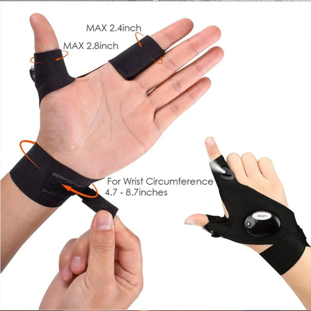 Guantes con linterna LED integrada