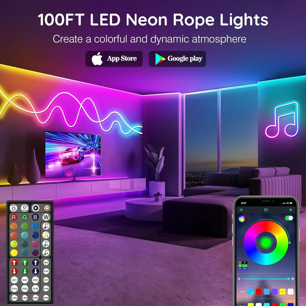 Tira LED Neón RGB Flexible con App/Control Remoto