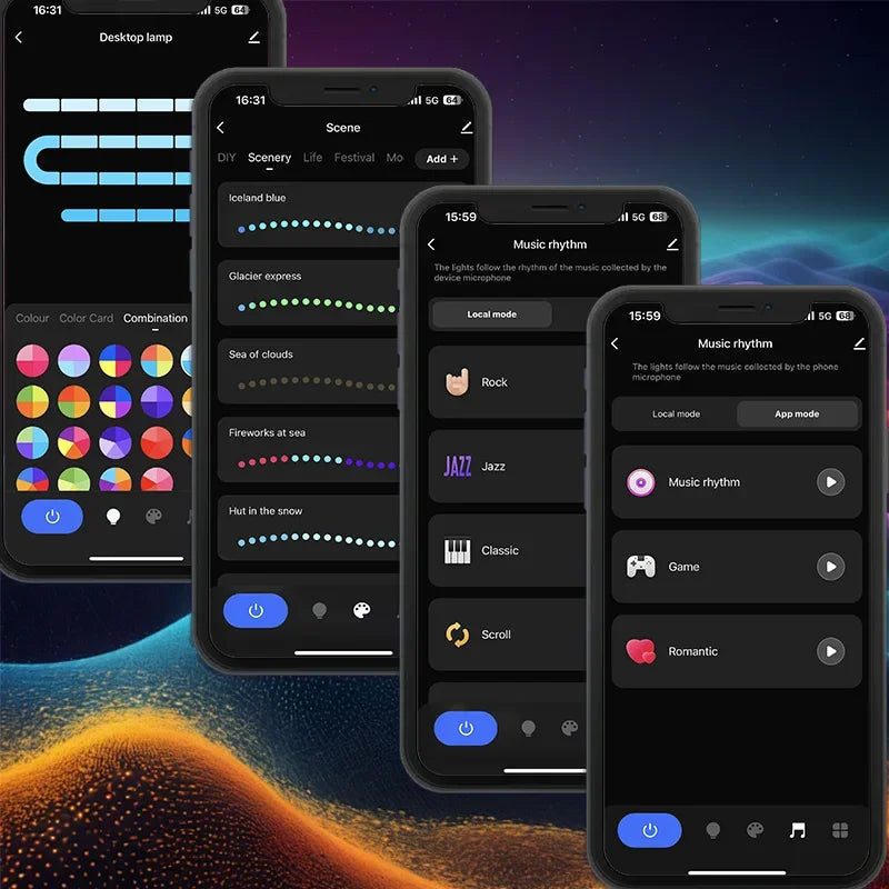 Lámpara LED RGB WiFi con Control de Música